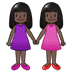 👭🏿 women holding hands: dark skin tone display on Samsung